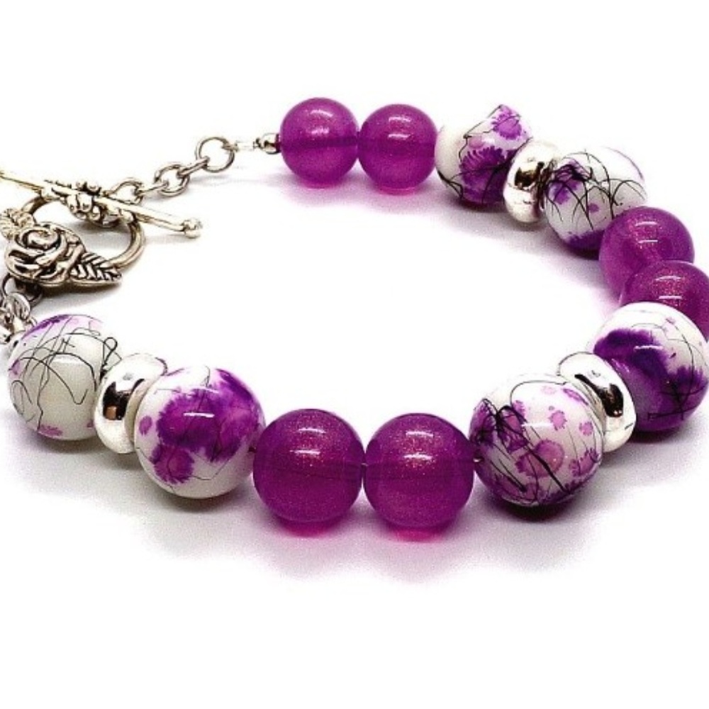 Purple glass bead Bracelet